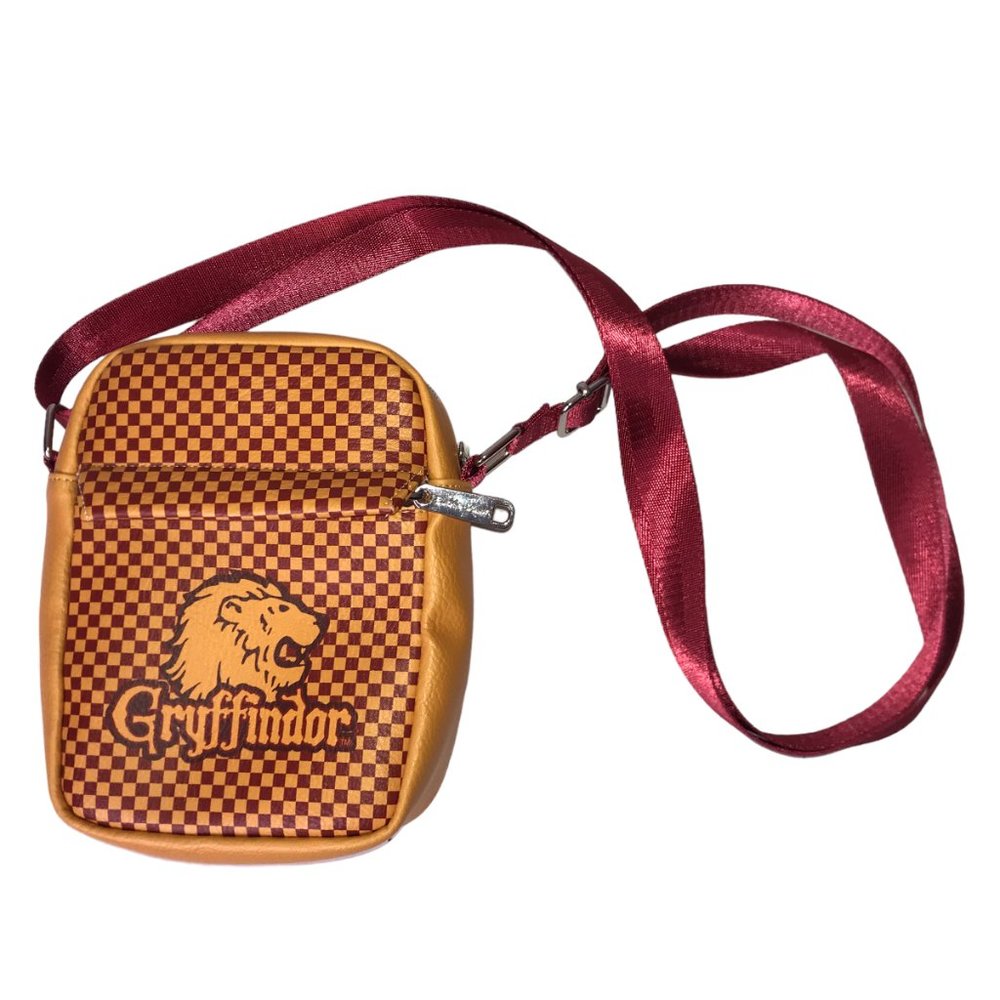 BUCKLE DOWN Cross Body Bag Leather, Harry Potter Hogwarts Gryffindor Red / Orang